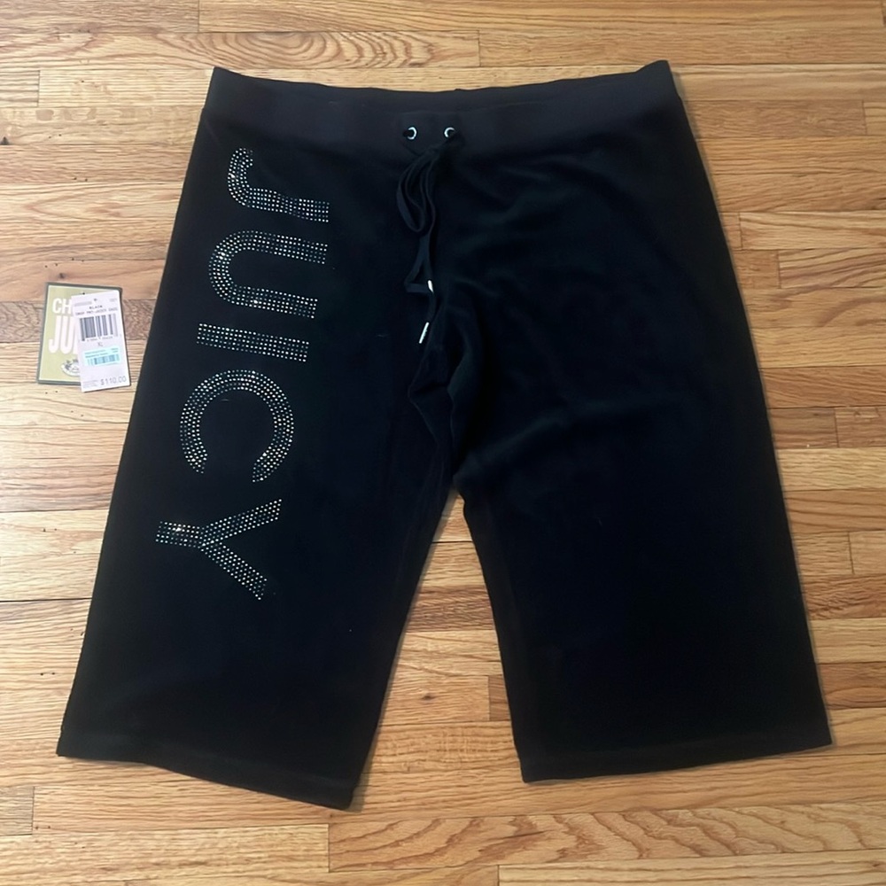 Juicy Couture black terry cloth crop pants xl